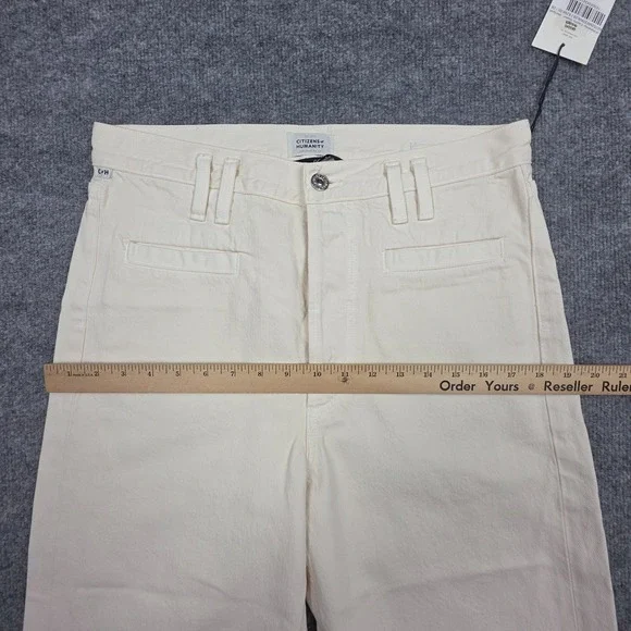 Citizens of Humanity Gaucho Trousers Pants Women's 28 Ivory Wide Leg NWT *Marks - Picture 16 of 16